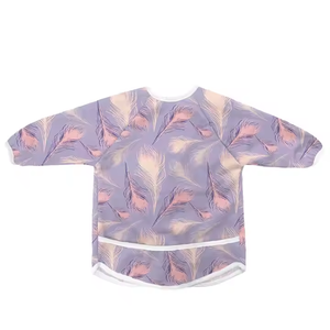 Tabliers d'alimentation réutilisables pour bébé Bavoir pour bébé à manches longues avec poche Bavoirs pour bébé à couverture complète avec poche Bavoirs imperméables à manches longues - Product Image 4