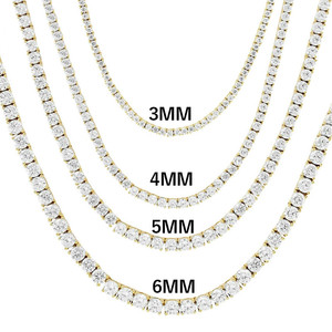 Collier chaîne <span class=keywords><strong>tennis</strong></span> hip-hop plaqué or 18 carats, style 'iced out', prix usine de gros, bijoux fantaisie pour hommes et femmes, en laiton, zircon et cuivre - Product Image 5