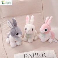 Peluche réaliste en forme de lapin, lapin aux grands yeux, poupée de 30 cm, animal en peluche, lapin en peluche