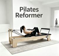 MJD Overseas Partner Reformer de Pilates en bois massif avec structure en bois lourd pour studio de Pilates haut de gamme et réaménagement complet de l'espace
