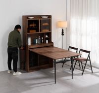 Armoire pliante multifonctionnelle moderne en bois MDF de haute qualité avec chaises pliantes-Gomlden