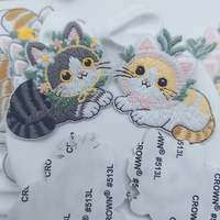 Écusson brodé personnalisé en tissu, avec logo de marque et inscription au dos, thermocollant pour vêtements, chaussures, sacs, chaussettes, coques de téléphone, étiquette brodée