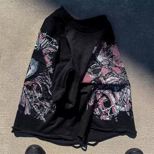 Ropa de calle 100% algodón de alta calidad 300 Gsm camiseta de peso pesado Vintage desgastado Boxy recortado dobladillo camiseta Unisex personalizada - Product Image 4