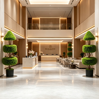 Arbre topiaire artificiel à trois formes en pot, plante de buis artificielle pour hôtel, villa, patio, jardin, projet de paysagisme commercial, décoration
