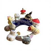 Ornement de voiture chat dansant mignon personnalisé, figurine de chaton torsadée créative pour la décoration intérieure de voiture, mini jouet chat kawaii cadeau pour enfants