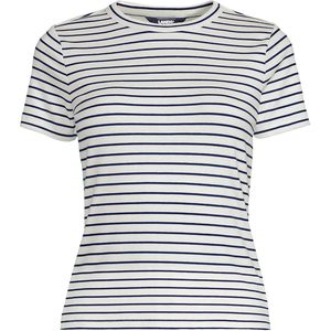 T-shirt rayé à manches courtes pour femme, ajusté, en coton et élasthanne, respirant - Product Image 3