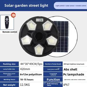 Nueva Lámpara Solar LED de Calle de Acero Inoxidable IP65 con Sensor de <span class=keywords><strong>Radar</strong></span>, Control Remoto y 50000 Horas de Vida Útil para Jardín y Exteriores - Product Image 5
