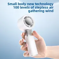 Ventilateur portable rechargeable RYW FS2552 4 Mini avec éclairage LED, batterie 3000 mAh, moteur sans balais - Utilisation domestique et extérieure