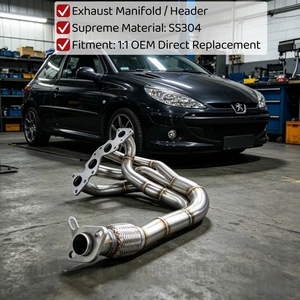 Collecteurs d'échappement sport pour <span class=keywords><strong>Peugeot</strong></span> 206 CC 1.6 16v 109 CV 207 2006-2016 – Kit de tuyaux de performance et de puissance OEM pour la course - Product Image 1