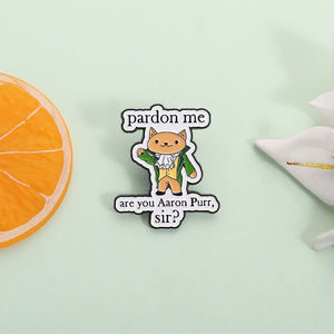 Pardon Me Are You Aaron Purr Sir Émail Pin Funny Cat Broche Hamilcat Style Revers Badge Bijoux Cadeau pour les Fans - Product Image 2