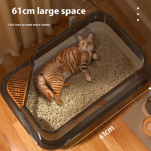 Caja de Arena para Gatos Cuadrada de PVC Semicerrada NANBO, Supergrande, Resistente a Salpicaduras, con Diseño Ecológico y Anti-fugas - Product Image 2