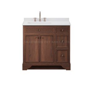 Hot Sale Wooden Frame Bathroom <b>Vanity</b> with Ceramic Sink for Hotel Apartment - Product Image 1