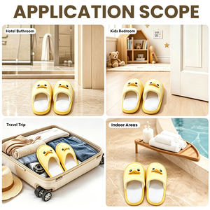 Pantuflas Infantiles <span class=keywords><strong>de</strong></span> Pato Adorables al por Mayor, Desechables, <span class=keywords><strong>de</strong></span> Forro Polar Coral, Antibacterianas, con Suela Antideslizante, Ligeras, para Hotel, Embalaje Personalizado - Product Image 2