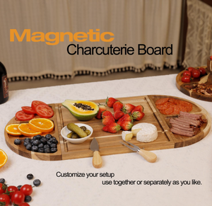 Produits populaires Grand ensemble de planche à charcuterie magnétique Planche à découper en bois d'acacia Fromage et plateau de service pour la maison - Product Image 5