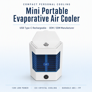 Refroidisseur évaporatif portable OEM mini à alimentation CC, 3 vitesses, commande mécanique, pour hôtels, usage extérieur, garage, voiture et camping-car - Product Image 2