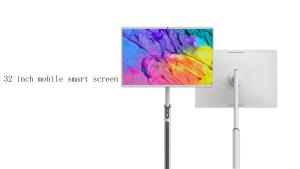 Téléviseur intelligent Android 12 blanc de 32 pouces avec batterie intégrée, USB/WiFi, Full HD, écran tactile LED LCD avec support mobile - Product Image 1