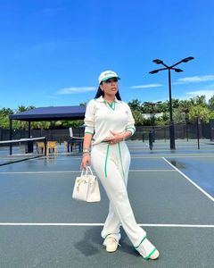 New European and American Women's Casual <b>Knitted</b> Wide Leg Pants <b>Set</b> - Product Image 6
