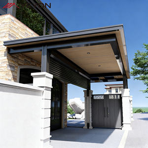 Abri <span class=keywords><strong>de</strong></span> voiture moderne pour villa, auvent en aluminium avec verre trempé, toit <span class=keywords><strong>de</strong></span> stationnement extérieur étanche pour abri <span class=keywords><strong>de</strong></span> voiture résidentiel - Product Image 1