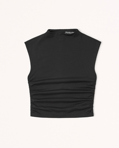 Blusa sin Mangas Leduo Personalizada, de Verano, a la Moda, Casual, con Cuello Alto y Fruncido, Ajustada, para Mujer - Product Image 3