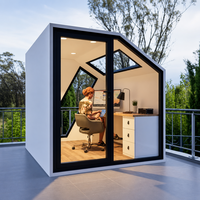 Module de bureau préfabriqué à toit incliné détachable, idéal pour jardin, bureau extérieur ou espace de travail modulaire