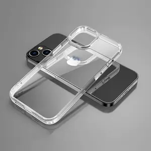 Trending Fashion Hard Anti-knock Shockproof Clear Transparent Phone Case Back Cover For Iphone 15 Acrylic Hard Clear Case