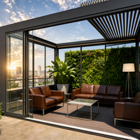 Einziehbare Motorisierte Aluminium-Pulverbeschichtete Bioklimatische Lamellen-Pergola Wasserdichter Outdoor-Garten-Pavillon Direkt ab Werk