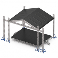 Structure de scène en treillis double couche en alliage d'aluminium et acier 10x7x6m à deux ailes pour DJ, exposition, utilisation intérieure/extérieure, éclairage portable