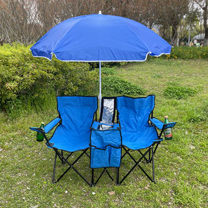 Factory Custom Wholesale Portable Double Outdoor Folding Large <b>Camping</b> Beach Chair With <b>Canopy</b> - Product Image 3