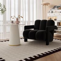 Fauteuil confortable nordique en velours, chaise longue avec éponge haute densité, fauteuil de salon, canapé simple, meuble de salon