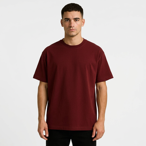 T-shirt personnalisé à manches courtes en coton lourd coupe classique |   T-shirt uni à épaules tombantes pour homme, style streetwear |   Premium - Product Image 1