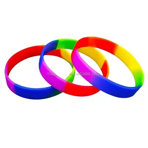Pulseira de silicone arco-íris personalizada de borracha para presentes publicitários e eventos promocionais, 2024