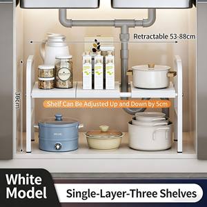 Étagère de <span class=keywords><strong>rangement</strong></span> <span class=keywords><strong>sous</strong></span> évier à 2 niveaux en acier au carbone, organisateur coulissant réglable pour accessoires de cuisine <span class=keywords><strong>sous</strong></span> évier, <span class=keywords><strong>meuble</strong></span> <span class=keywords><strong>sous</strong></span> évier - Product Image 2