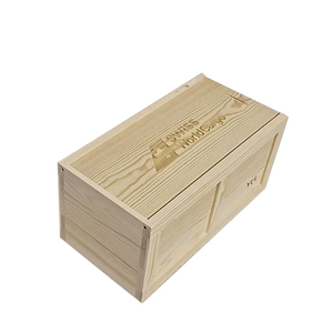 Mộc mạc lưu trữ bằng gỗ hộp trượt Top tùy chỉnh khắc logo hình chữ nhật Crate tìm kiếm thông gỗ rượu vang trường hợp vận chuyển cá nhân - Product Image 1