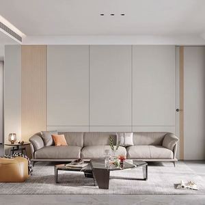 Mueble de TV Moderno Minimalista de Madera con LED, Elegante Soporte de Panel de Pino, Estilo Antiguo para el Hogar, Apartamento, Sala de Estar Funcional, Hotel - Product Image 5