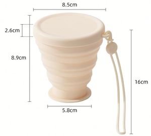 Hot Sale Portable Collapsible Silicone <b>Cup</b> Heat Resistant Foldable Travel Mug <b>with</b> Leakproof <b>Lid</b> for Camping Office Outdoor - Product Image 2