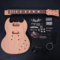 TC Hot Sale Unfinished Electric Guitar Kit Mahogany Body 6 Strings Ebony Fretboard Humbucker Pickups