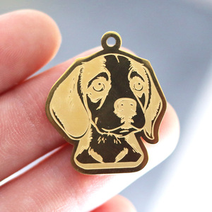 Collar con colgante de perro Qiandis Cute Animal <span class=keywords><strong>Beagle</strong></span>, joyería de dibujos animados de acero inoxidable, accesorio DIY para mujer - Product Image 1