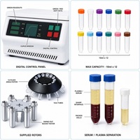 Centrifugeuse de table à faible vitesse et faible bruit 4000 tr/min 2680xg 10 ml x 12 tubes avec panneau numérique pour usage en laboratoire