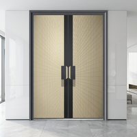 Porte d'entrée double à plusieurs couches en aluminium moulé avec cadre anti-corrosion pour maison en bord de mer