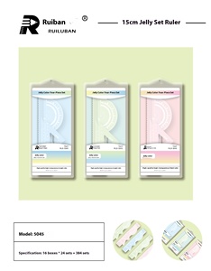 Jelly màu Macaron văn phòng phẩm thiết lập nhựa trong suốt thước đo góc và cai trị cho học sinh tiểu học và trung học - Product Image 6