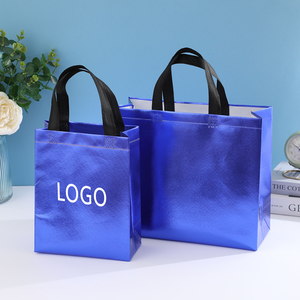 Custom LOGO metallizzato pellicola Laser laminato <span class=keywords><strong>Non</strong></span> tessuto borsa di imballaggio per l'abbigliamento - Product Image 1