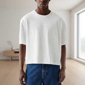 เสื้อยืดผู้ชายผ้าฝ้ายทรงโอเวอร์ไซส์ สวมใส่สบาย ทรงหลวม ผ้าเนื้อนุ่ม ระบายอากาศได้ดี เหมาะสำหรับใส่ในชีวิตประจำวัน - Product Image 1