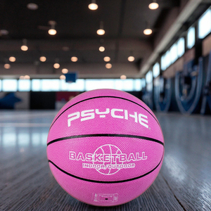 Pallone da Basket PSYCHE Personalizzato per Donne, in Pelle Igrosscolica Rosa, Misura 6, Leggero, per Interno ed Esterno, in Gomma Naturale - Product Image 1