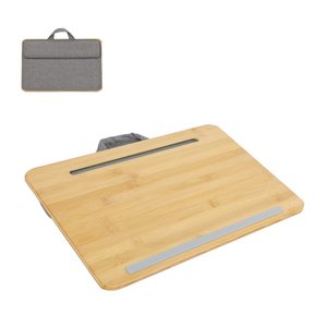 Table Portable en bois de bambou, genou ordinateur Portable bureau laptop <span class=keywords><strong>plateau</strong></span> avec coussin support tablette téléphone - Product Image 1