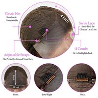 Perruque Uniky 13x4 en cheveux humains, pré-épilée, lisse, marron avec mèches blondes, Lace Front