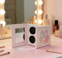 Palette de fards à paupières vide à 6 compartiments, finition scintillante et satinée, avec miroir, pour carnations claires à foncées, conteneur de maquillage DIY