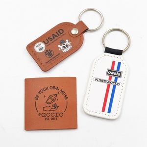 Promotional Custom Bulk Sublimation Luxury Faux Genuine Car Leather Eco-Friendly Durable PU Leather <b>Keychain</b> Custom Brand Logo - Product Image 4