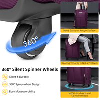 Ensemble Bagages d'Usine 5 Pièces, Coque Rigide en ABS avec Serrure TSA, Roues Pivotantes et Boîtier en Aluminium pour Voyages et Déplacements