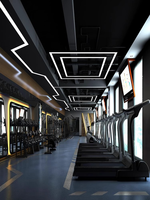 Suspension lumineuse décorative linéaire, luminaire suspendu rectangulaire ou circulaire, connectable, LED RGB, en aluminium pliable