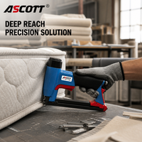 ASCOTT 7116-436 Agrafeuse pneumatique professionnelle à bec long 22GA, pistolet agrafeur pneumatique étendu de 6 pouces pour la production de matelas, canapés et meubles
